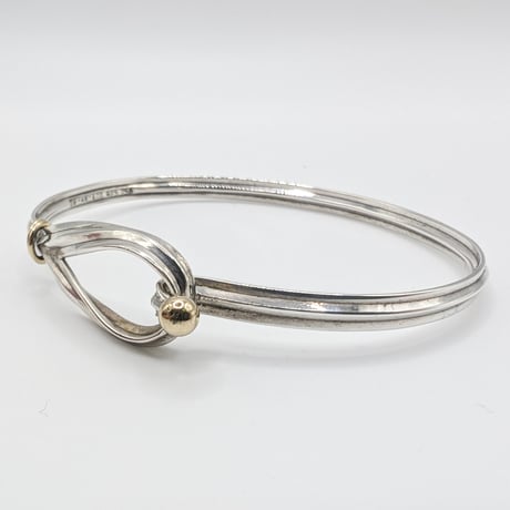 Tiffany & Co. Hook & Eye Bangle Bracelet, Sterling Silver & 18K Gold