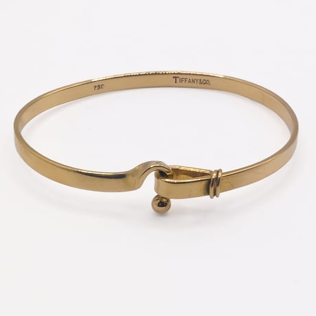 ティファニー フック&アイ フラット バングル K18 ヴィンテージ｜Tiffany & Co. 18K Hook & Eye Flat Bangle