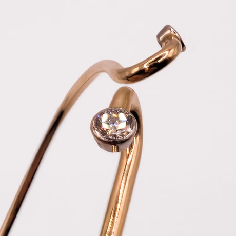 Tiffany & Co. 14K Gold Diamond & Emerald Hook Bangle