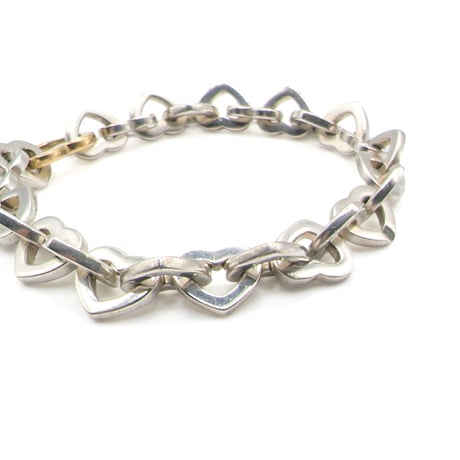 【再入荷】Tiffany & Co. Sterling Silver & 18K Gold Heart Link Bracele