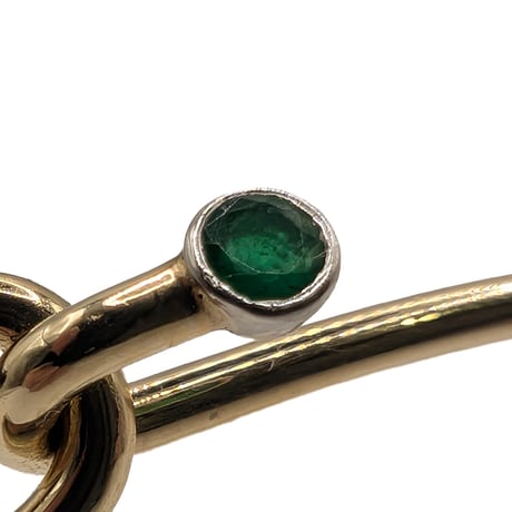 Tiffany & Co. 14K Gold Diamond & Emerald Hook Bangle