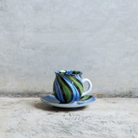ねじり模様の陶器カップ＆ソーサー　(60)