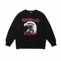 [HIDEANDSEEK]Eagle Sweat Shirt(26aw)/BLK×RED