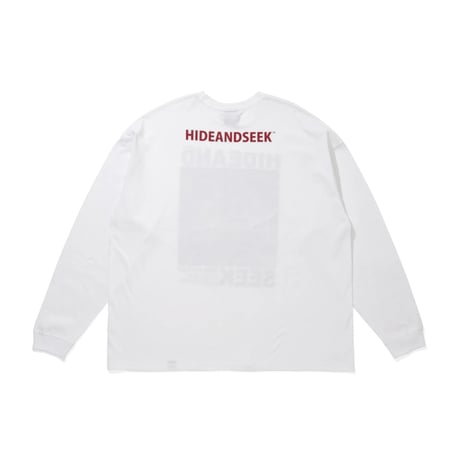 [HIDEANDSEEK]Burn L/S Tee/WHT×Red