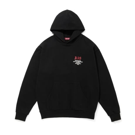 [HIDEANDSEEK]H.A.S Hooded Sweat Shirt/BLK×Red