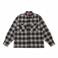 [HIDEANDSEEK] Wool Ombre Check L/S Shirt(26aw)/BLK