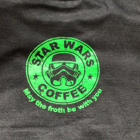 【STAR WARS】 スターウォーズ STAR WARS COFFEE パロディプリント Tシャツ L ブラック ストームトルーパー