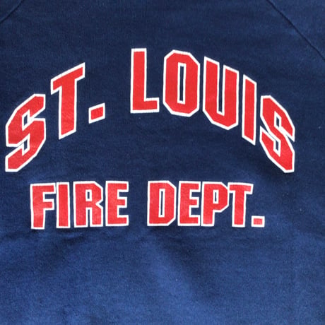 USA製 【FRUIT OF THE LOOM】 フルーツオブザルーム スウェット XL ネイビー 消防署 ST.LOUIS FIRE DEPT.