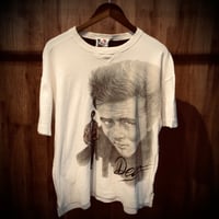 【James Dean】 imagine BY RODEO ジェームズ・ディーン 偉人 フォトTシャツ ホワイト L相当 サイドスリット レトロ ビンテージ風