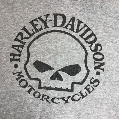 【HARLEY-DAVIDSON】 ハーレーダビッドソン スカルプリント スウェットパーカー L グレー