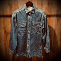 【Levi's】90s リーバイス 裏地フランネル デニムシャツ M インディゴ ネルライナー ワークシャツ チェック柄 長袖シャツ 古着