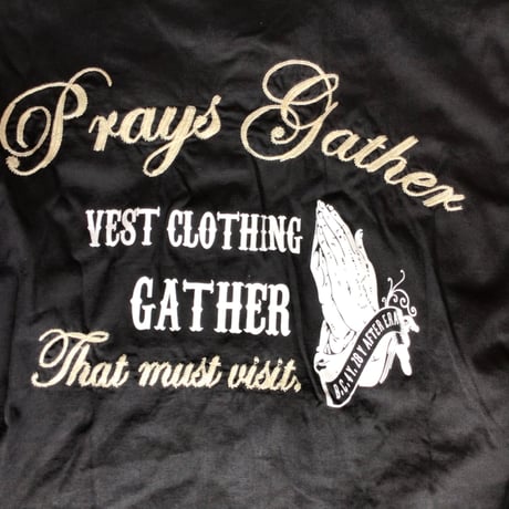 【Gather Works】プレイングハンド刺繍 ワークジャケット M ブラック