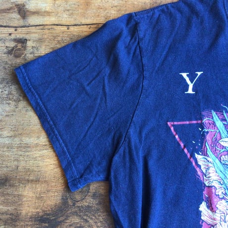 【YOB】 バンドTシャツ ライオン アート グラフィック 半袖 ブラック 黒 M相当