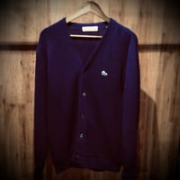 USA製 【IZOD LACOSTE】 アイゾッド ラコステ ニット カーディガン ブルー L