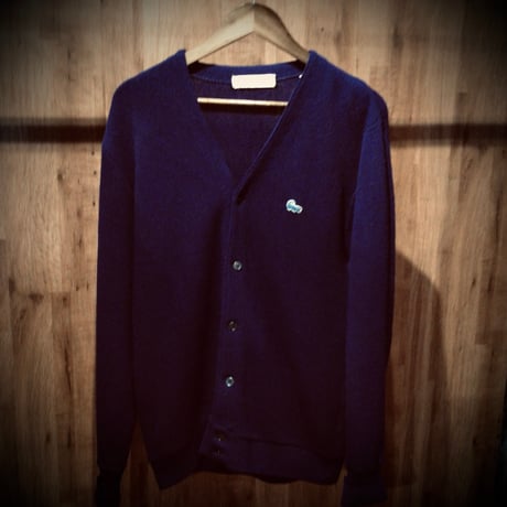 USA製 【IZOD LACOSTE】 アイゾッド ラコステ ニット カーディガン ブルー L