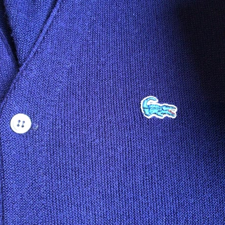 USA製 【IZOD LACOSTE】 アイゾッド ラコステ ニット カーディガン ブルー L