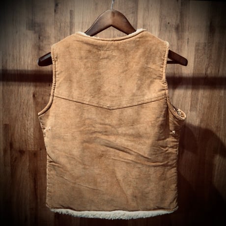 70s 【Wrangler】 ラングラー コーデュロイ 裏ボア ベスト キャメル ブラウン ヴィンテージ