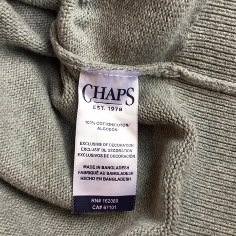 【CHAPS】星条旗 フラッグ コットンニット セーター XL グレー チャップス