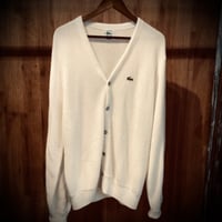 USA製 【IZOD LACOSTE】 アイゾッド ラコステ ニット カーディガン オフホワイト L