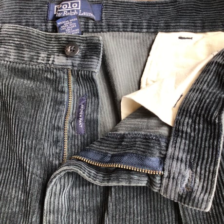 【Polo by Ralph Lauren】90s "ANDREW PANT" 太畝コーデュロイパンツ W36×L34 ブラック ポロ ラルフローレン
