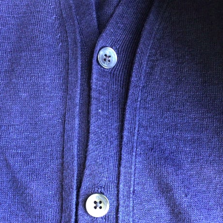 【PS Paul Smith】 ポールスミス リネン100% ニットカーディガン 袖切り替え ネイビー L
