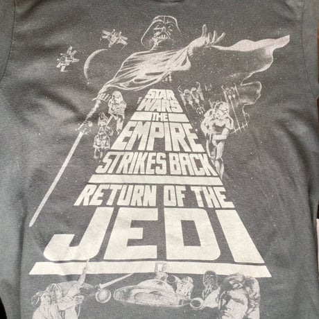 【STAR WARS】 スター・ウォーズ ダース・ベイダー グラフィックTシャツ M相当 チャコールグレー