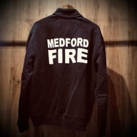 【5.11 TACTICAL】ハーフジップ スウェット L ネイビー MEDFORD FIRE 消防局 バックプリント タクティカル