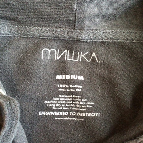 USA製【MISHKA】ミシカ 目玉 スカル スウェットパーカー ブラック 黒 M フーディー プルオーバー 古着