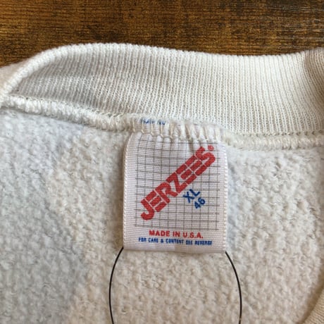 80s USA製 【JERZEES】 SLOPPY JOE'S ヘミングウェイ プリント スウェット XL ホワイト 白 ジャージーズ 80年代 ビンテージ 古着