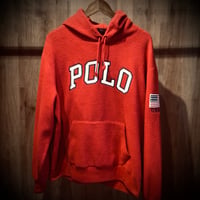 【POLO RALPH LAUREN】アーチロゴ＆星条旗 フリースパーカー XL レッド ポロラルフローレン