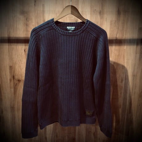 【POLO JEANS COMPANY】 ポロジーンズカンパニー ラルフローレン リブ編み コットンニット セーター ネイビー L