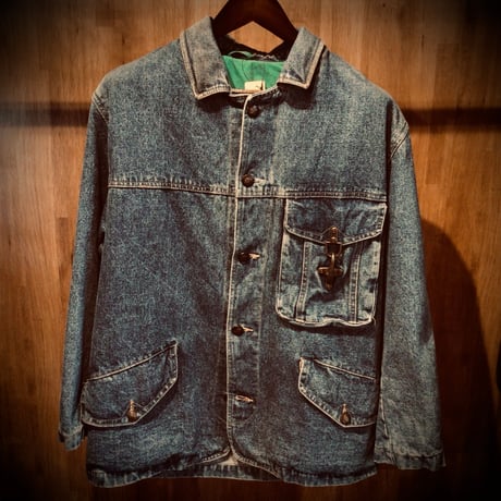 ヴィンテージ【THE JOHN SLIM OUTFIT】 デニムカバーオール レザー襟