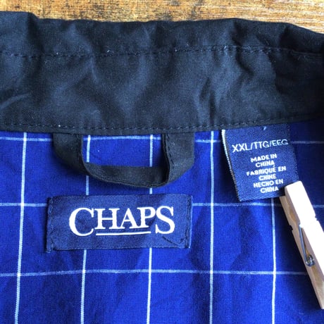 【CHAPS】 チャップス スイングトップ ジップジャケット ビッグサイズ XXL ブラック 裏地チェック