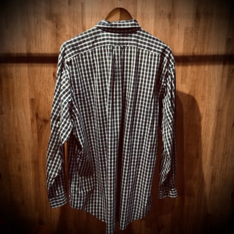 【Ralph Lauren】 ラルフローレン BLAKE チェック柄 長袖 ボタンダウンシャツ XL ネイビー ブルー ポニー刺繍 ビッグシルエット 古着