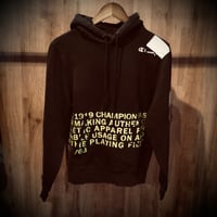 【Champion】 チャンピオン メッセージプリント スウェットパーカー フーディー ブラック S