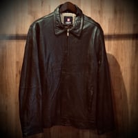 【CHAPS】 チャップス レザージャケット スイングトップ ブラック 2XLT ビッグサイズ 千鳥格子裏地