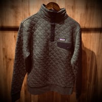 【Patagonia】 オーガニックコットン キルト スナップボタン プルオーバー S チャコールグレー パタゴニア