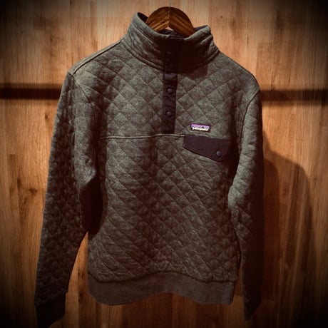 【Patagonia】 オーガニックコットン キルト スナップボタン プルオーバー S チャコールグレー パタゴニア