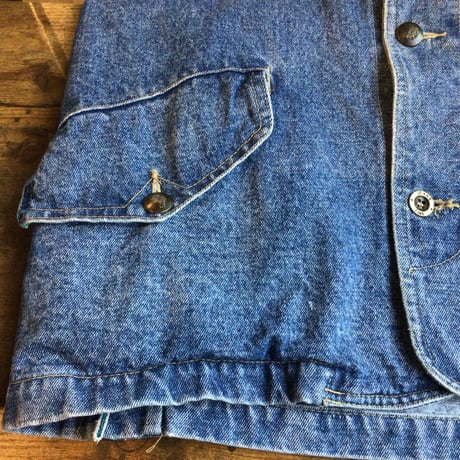 ヴィンテージ【THE JOHN SLIM OUTFIT】 デニムカバーオール レザー襟