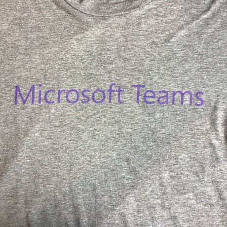 【Microsoft Teams】 マイクロソフト チームズ ロゴ プリント Tシャツ 霜降りグレー メキシコ製 L