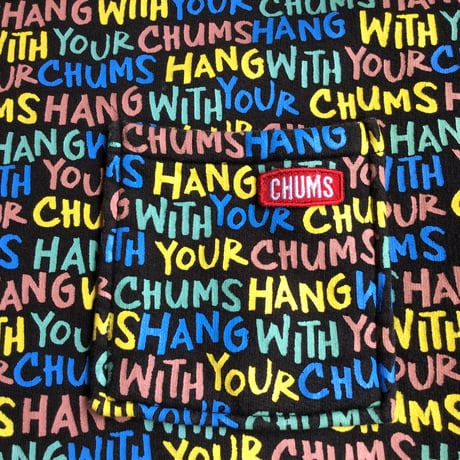 【CHUMS】チャムス 総柄スウェット トレーナー ポケット付き XL 黒