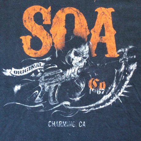 【SONS OF ANARCHY】 サンズオブアナキー 長袖プリントTシャツ XL スカル 死神 ロンT ブラック
