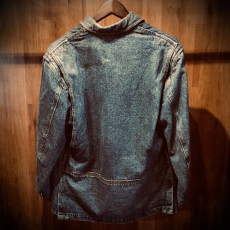 ヴィンテージ【THE JOHN SLIM OUTFIT】 デニムカバーオール レザー襟
