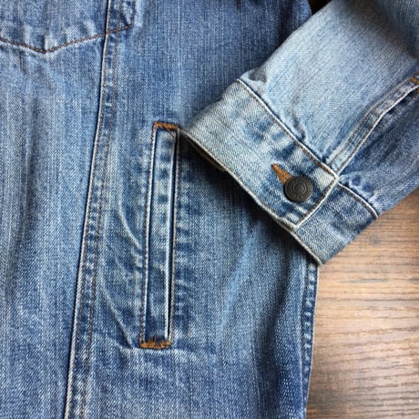 【AUSTIN CLOTHING CO.】 デニムジャケット Gジャン HARLEY-DAVIDSON ハーレーダビッドソン H.O.G. パッチ ワッペン カスタム ブルー 古着 XL