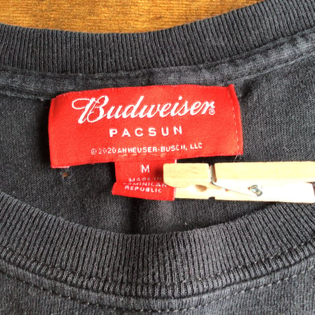 【Budweiser × PACSUN】 バドワイザー イーグルプリント 両面ロゴ Tシャツ M ブラック