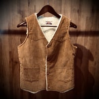 70s 【Wrangler】 ラングラー コーデュロイ 裏ボア ベスト キャメル ブラウン ヴィンテージ
