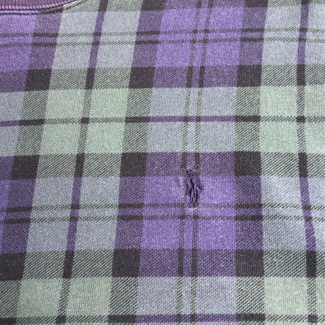 【Polo by Ralph Lauren】 チェック柄 スウェット M ネイビー グリーン ポロ ラルフローレン