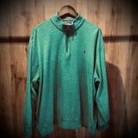 【POLO RALPH LAUREN】 ポロ ラルフローレン ハーフジップ スウェット 2XL グリーン ポニー刺繍