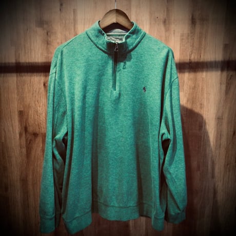 【POLO RALPH LAUREN】 ポロ ラルフローレン ハーフジップ スウェット 2XL グリーン ポニー刺繍