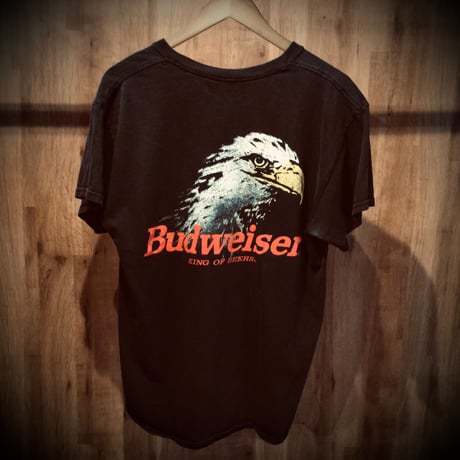 【Budweiser × PACSUN】 バドワイザー イーグルプリント 両面ロゴ Tシャツ M ブラック
